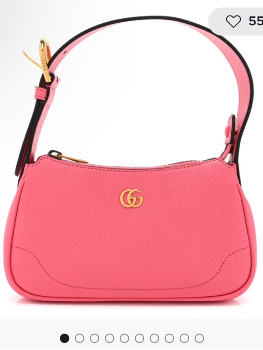 Gucci Hot Pink Leather Shoulder Bag with Gold GG